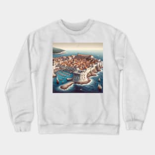 Dubrovnik Illustration Croatia Crewneck Sweatshirt